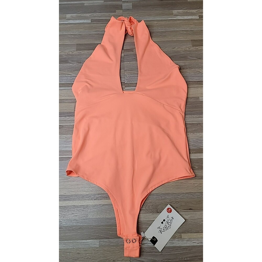 REORIA Bodysuit Size Size Small Scoop Neck Sleeveless Tank Top Peach w TAGS